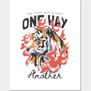 tiger and fire Posters and Art